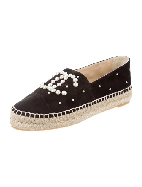 chanel shoes with pearls on strap|Chanel espadrilles shoes for women.